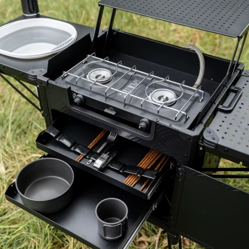Camping Cooking All In One - Estação de Cozinha Portátil Dobrável para