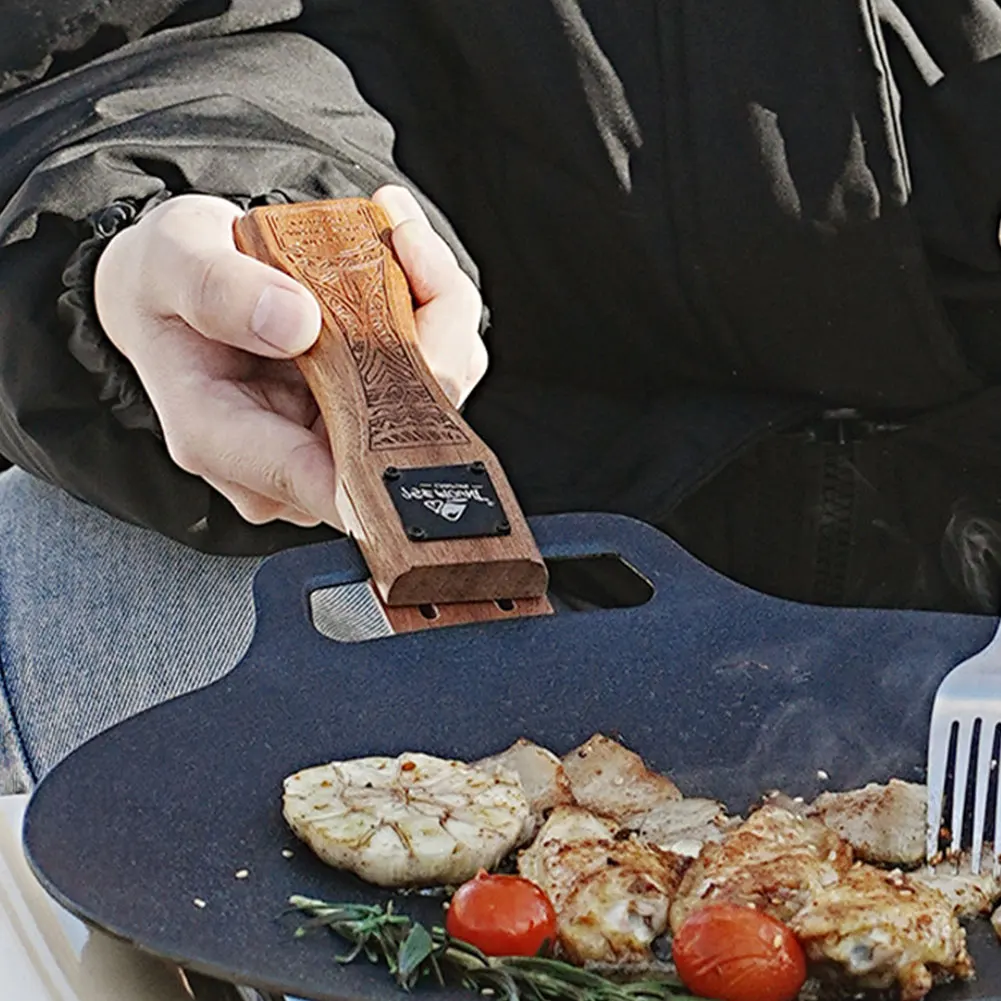 Camping Cooking Utilities - Chapa de Churrasco de Madeira Natural