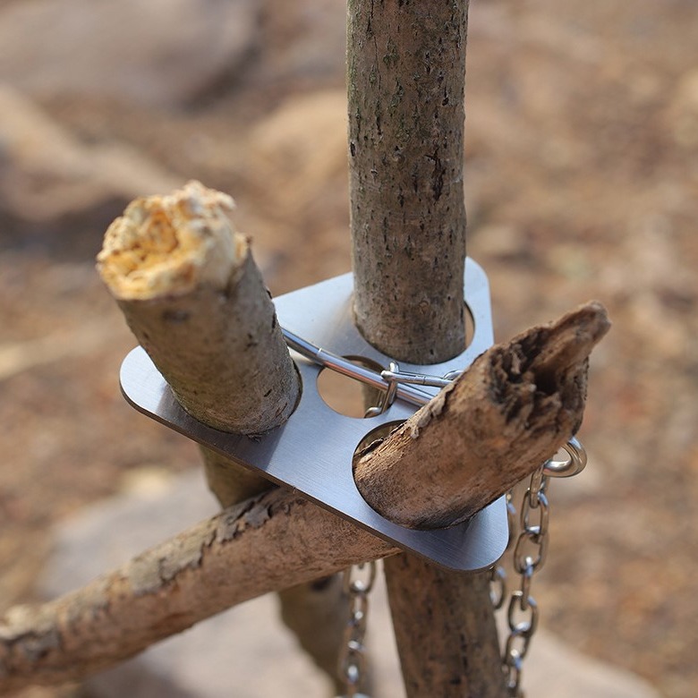 Camping Cooking Equipment - Tripé de Camping em Aço Inoxidável