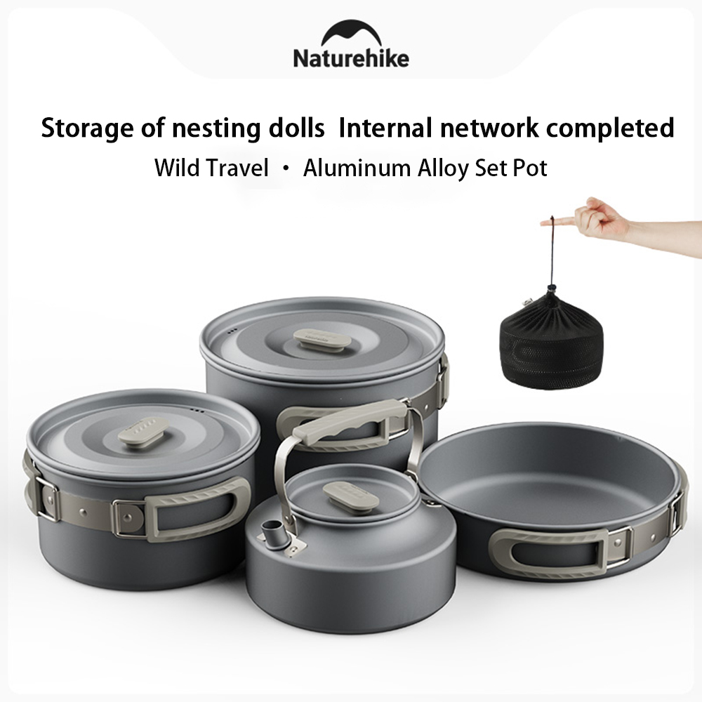 Camping Cooking Equipment - Naturehike conjunto de panelas ao ar